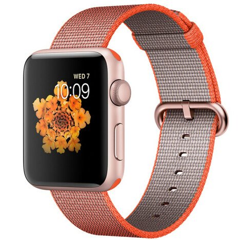 Curea iUni compatibila cu Apple Watch 1/2/3/4/5/6/7, 42mm, Nylon, Woven Strap, Red Velvet